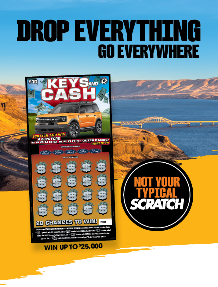 Drop Everything Go Everywhere - Keys and Cash ticket - Not your typical Scratch