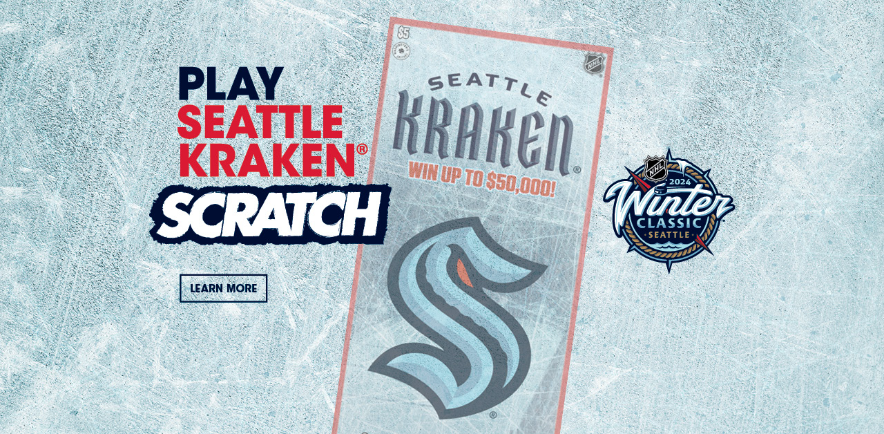 Play Seattle Kraken Scratch. Scratch ticket embedded in rink ice. Learn More.