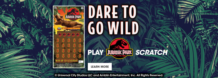 Dare to Go Wild. Play Jurassic Park Scratch. Jackpot for mobile screens.